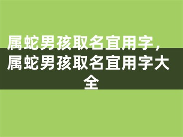 属蛇男孩取名宜用字，属蛇男孩取名宜用字大全
