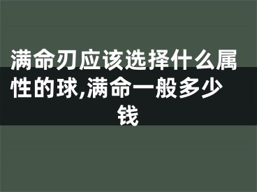 满命刃应该选择什么属性的球,满命一般多少钱