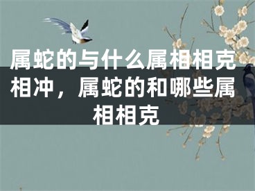 属蛇的与什么属相相克相冲，属蛇的和哪些属相相克