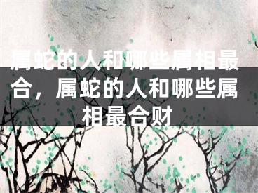 属蛇的人和哪些属相最合,属蛇的人和哪些属相最合财