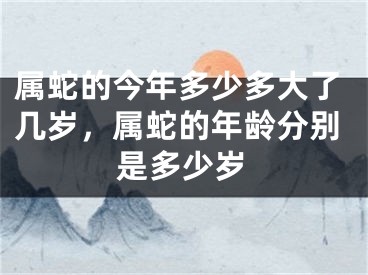 属蛇的今年多少多大了几岁,属蛇的年龄分别是多少岁