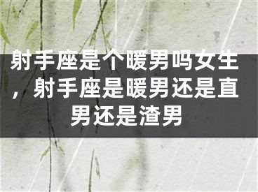 射手座是个暖男吗女生，射手座是暖男还是直男还是渣男