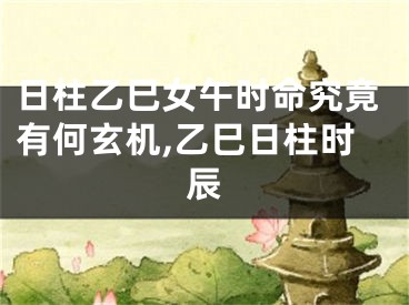日柱乙巳女午时命究竟有何玄机,乙巳日柱时辰