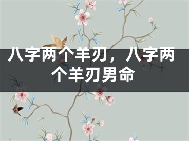 八字两个羊刃，八字两个羊刃男命