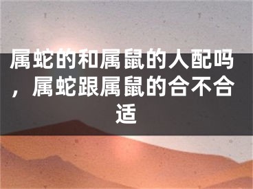 属蛇的和属鼠的人配吗，属蛇跟属鼠的合不合适