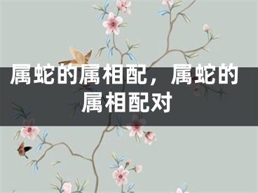 属蛇的属相配，属蛇的属相配对