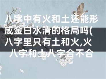 八字中有火和土还能形成金白水清的格局吗(八字里只有土和火,火八字和土八字合不合