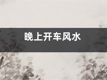 晚上开车风水