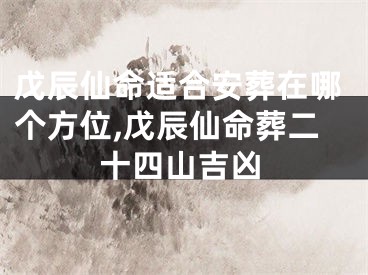 戊辰仙命适合安葬在哪个方位,戊辰仙命葬二十四山吉凶