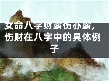 女命八字财露伤亦露,伤财在八字中的具体例子