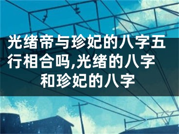 光绪帝与珍妃的八字五行相合吗,光绪的八字和珍妃的八字