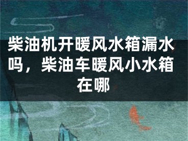 柴油机开暖风水箱漏水吗，柴油车暖风小水箱在哪