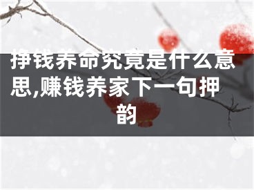 挣钱养命究竟是什么意思,赚钱养家下一句押韵