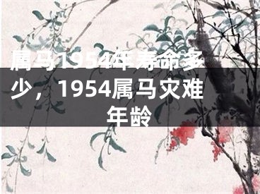 属马1954年寿命多少,1954属马灾难年龄