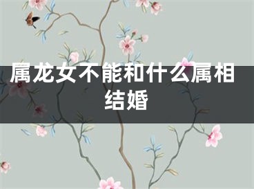 属龙女不能和什么属相结婚