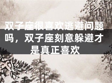 双子座很喜欢逃避问题吗，双子座刻意躲避才是真正喜欢