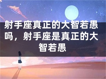 射手座真正的大智若愚吗,射手座是真正的大智若愚