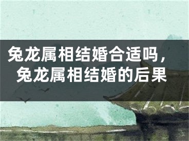 兔龙属相结婚合适吗,兔龙属相结婚的后果