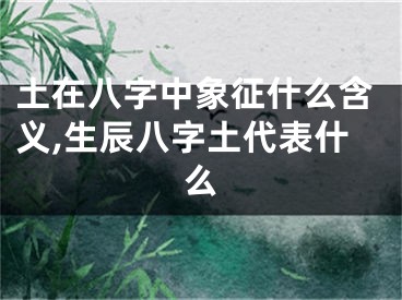 土在八字中象征什么含义,生辰八字土代表什么