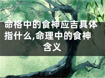 命格中的食神应吉具体指什么,命理中的食神含义