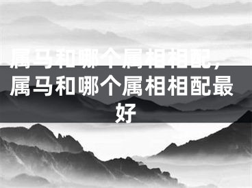 属马和哪个属相相配，属马和哪个属相相配最好