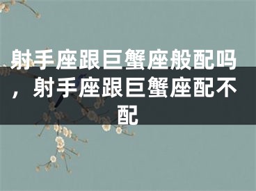 射手座跟巨蟹座般配吗，射手座跟巨蟹座配不配