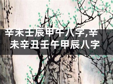 辛未壬辰甲午八字,辛未辛丑壬午甲辰八字