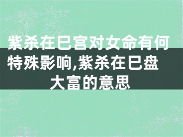紫杀在巳宫对女命有何特殊影响,紫杀在巳盘大富的意思