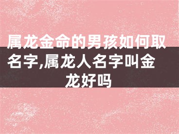 属龙金命的男孩如何取名字,属龙人名字叫金龙好吗