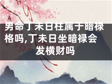 男命丁未日柱属于暗禄格吗,丁未日坐暗禄会发横财吗