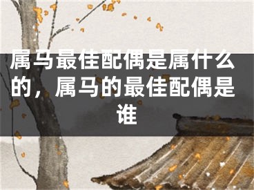 属马最佳配偶是属什么的，属马的最佳配偶是谁