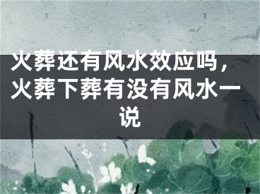 火葬还有风水效应吗，火葬下葬有没有风水一说