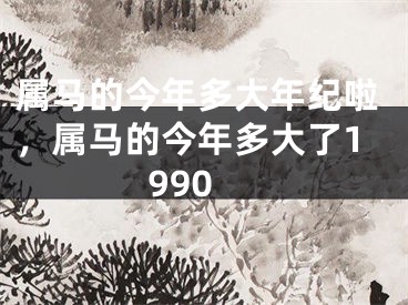 属马的今年多大年纪啦，属马的今年多大了1990