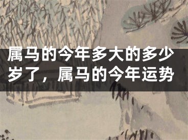 属马的今年多大的多少岁了，属马的今年运势