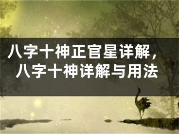 八字十神正官星详解，八字十神详解与用法