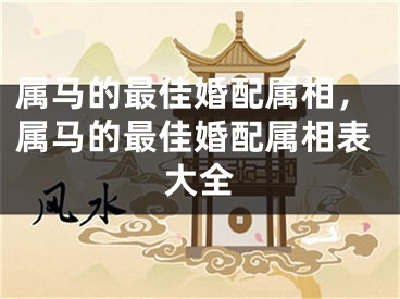 属马的最佳婚配属相，属马的最佳婚配属相表大全