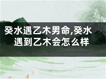 癸水遇乙木男命,癸水遇到乙木会怎么样