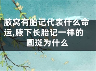 腋窝有胎记代表什么命运,腋下长胎记一样的圆斑为什么