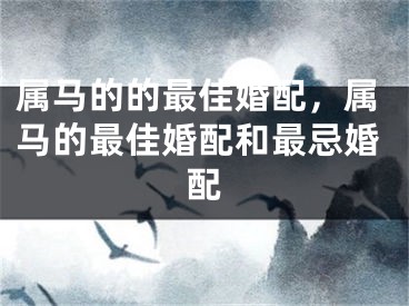 属马的的最佳婚配，属马的最佳婚配和最忌婚配