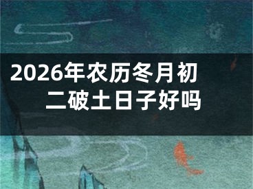 2026年农历冬月初二破土日子好吗