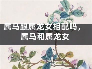 属马跟属龙女相配吗，属马和属龙女