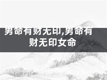 男命有财无印,男命有财无印女命