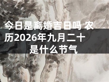 今日是离婚吉日吗 农历2026年九月二十是什么节气