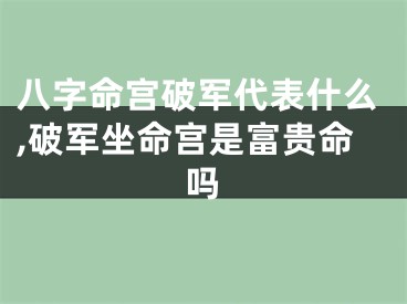 八字命宫破军代表什么,破军坐命宫是富贵命吗