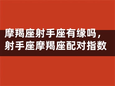摩羯座射手座有缘吗，射手座摩羯座配对指数