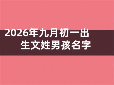 2026年九月初一出生文姓男孩名字
