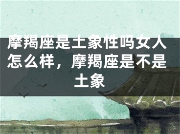 摩羯座是土象性吗女人怎么样，摩羯座是不是土象