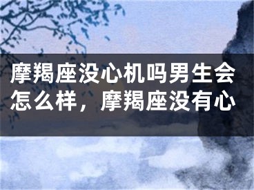 摩羯座没心机吗男生会怎么样，摩羯座没有心