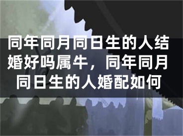 同年同月同日生的人结婚好吗属牛，同年同月同日生的人婚配如何