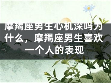 摩羯座男生心机深吗为什么,摩羯座男生喜欢一个人的表现